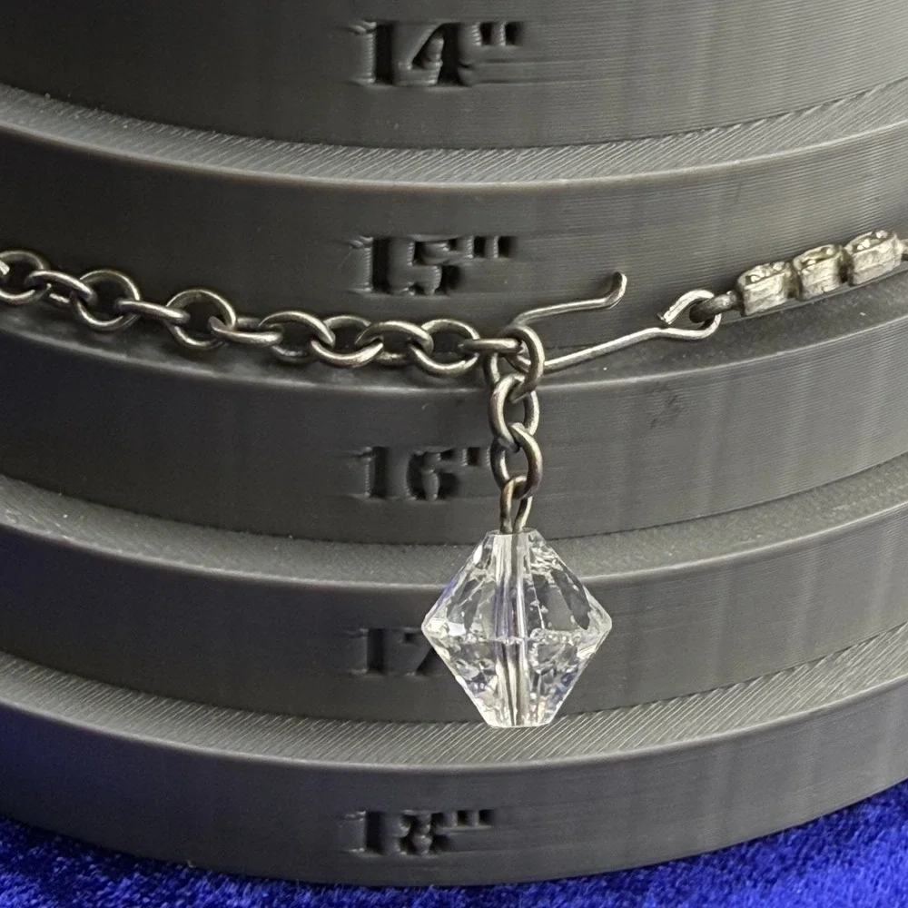 Vintage‎ Glass Beaded Necklace Clear Faceted Prom Wedding 16